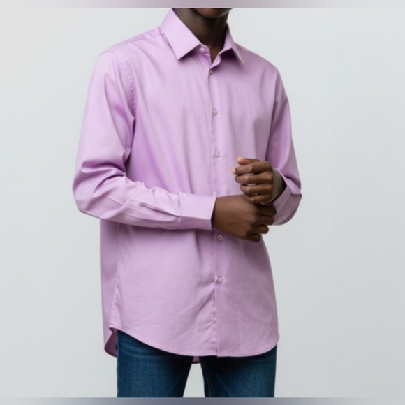 Calvin Klein Dress Shirt Men's XL 17.5 34/35 Long Sleeve Button Down Pink - Picture 1 of 9
